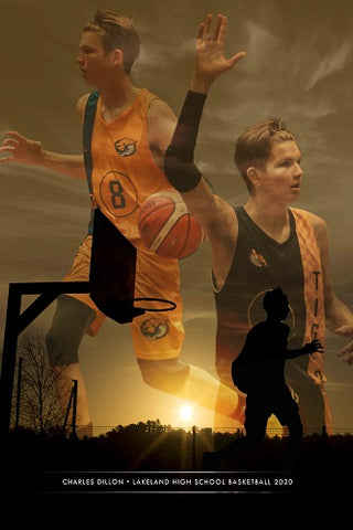 A Basketball Sunset - Youth Sports Posters