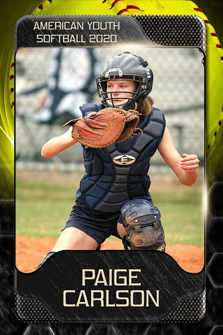 Softball Player Card - Youth Sports Posters